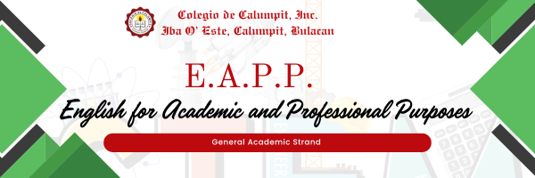 English for Academic & Professional Purposes 11-GAS A/HUMSS B 24-25