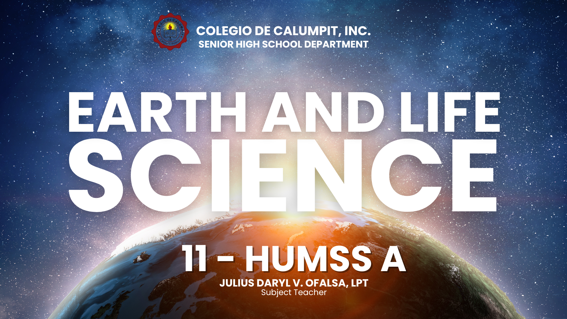 Earth and Life Science 11-HUMSS A 25-26